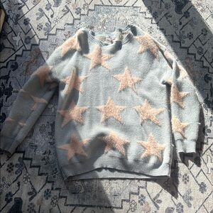 MACARON Starry Sweater - Gray and Peach
